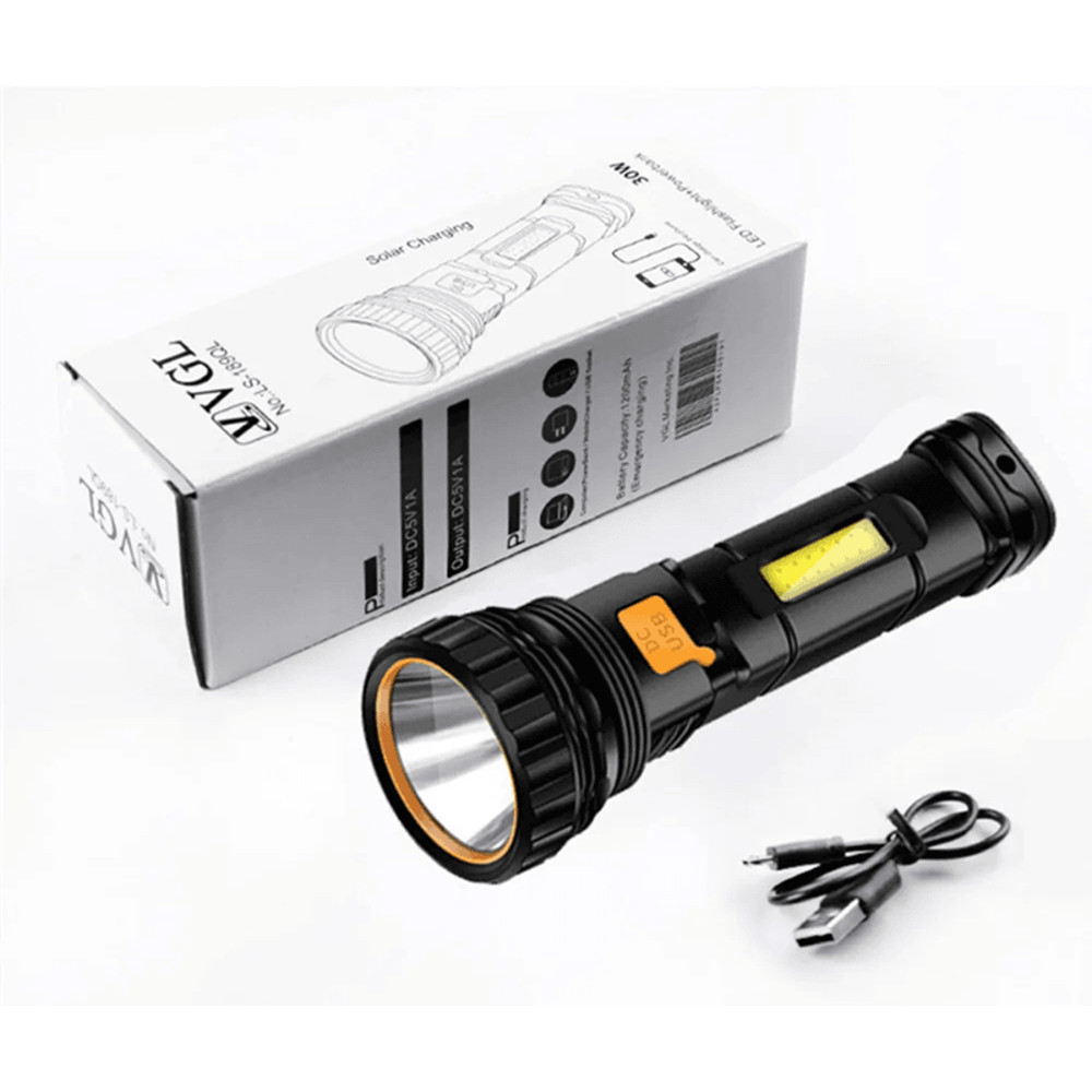 Multi Function Solar LED Flashlight With Power Bank And Emergency Torch 6