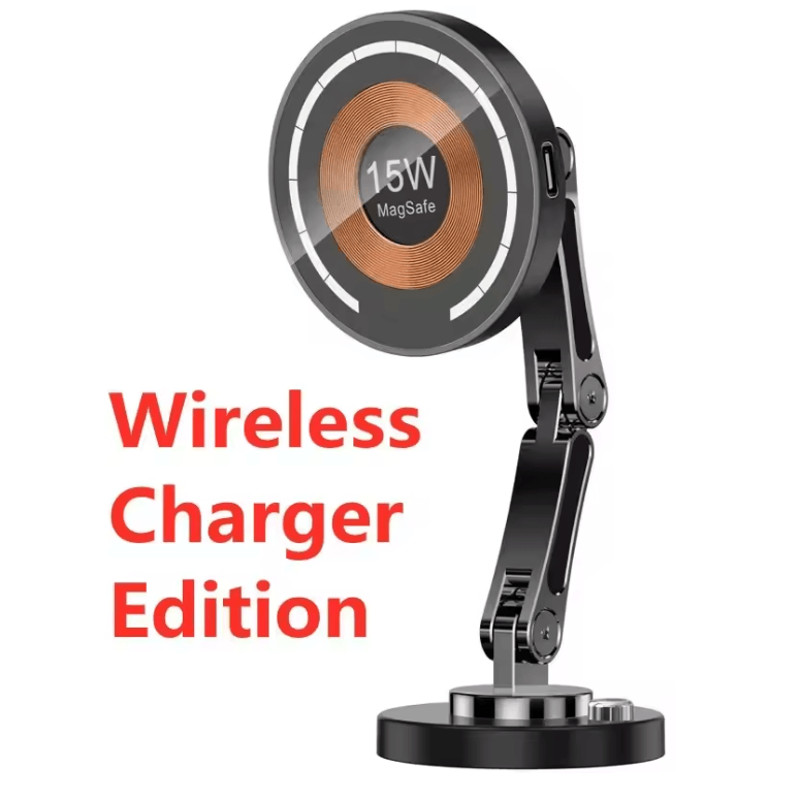 Magnetic Car Wireless Charger Fast Charging Phone Mount 3