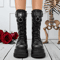 Goth Platform Boots With Rivet Buckle Wedge Heels For Women 0