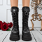 Goth Platform Boots With Rivet Buckle Wedge Heels For Women 0