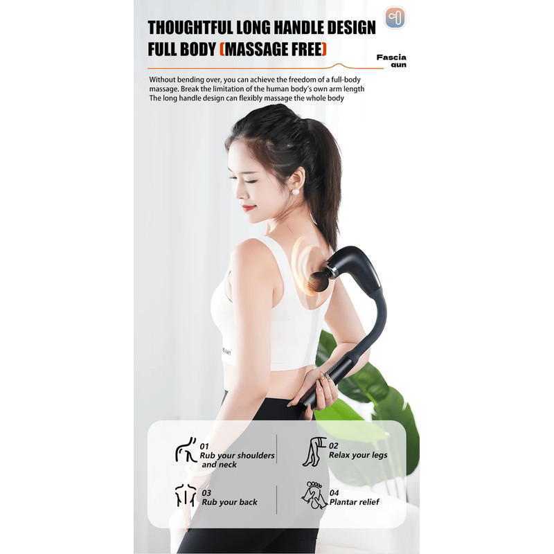 Electric Fascia Gun Massager Handheld Deep Tissue Muscle Massage Gun For Body Relaxation And Recove 2