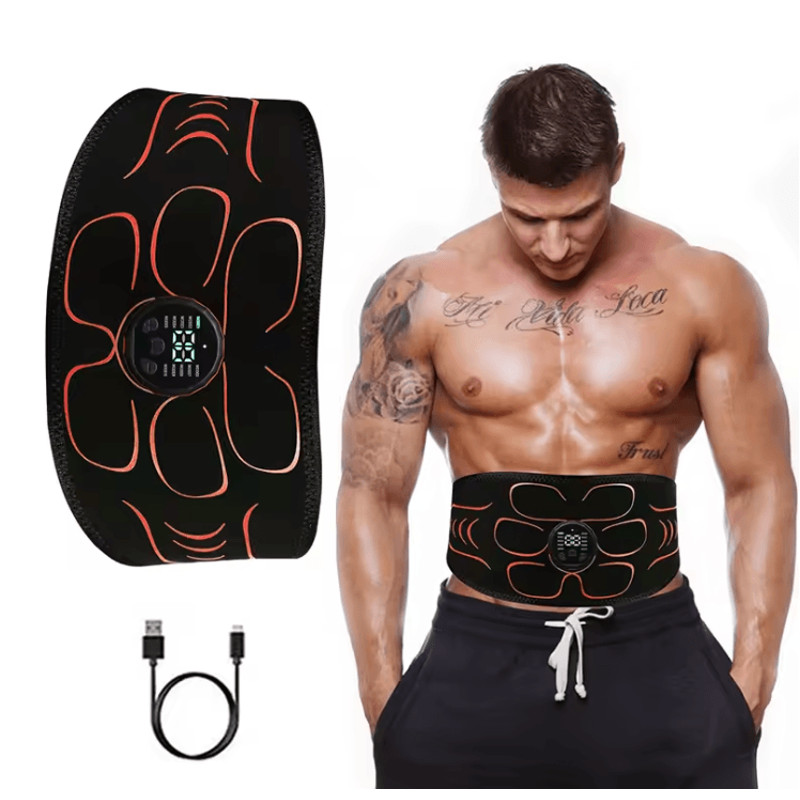 EMS Abdominal Muscle Trainer USB Rechargeable ABS Stimulator Waist Slimming Belt For Fitness And To 0