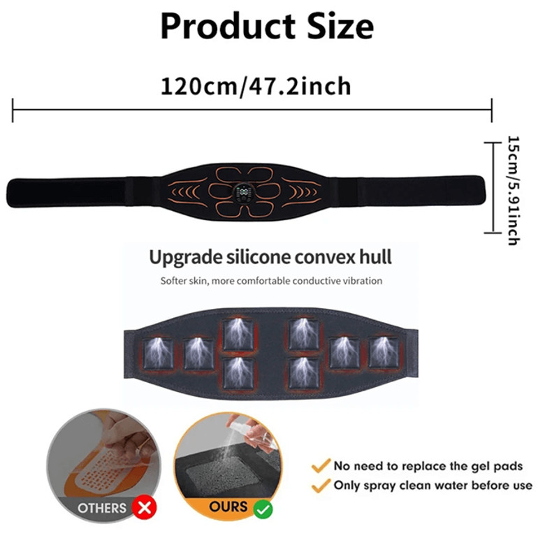 EMS Abdominal Muscle Trainer USB Rechargeable ABS Stimulator Waist Slimming Belt For Fitness And To 4