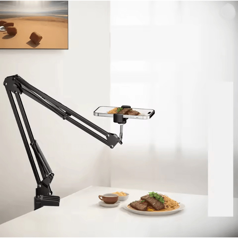 Professional Overhead Phone Stand With Lighting For Recording Video And Live Streaming 1