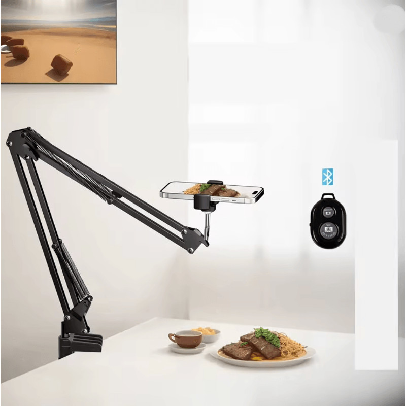 Professional Overhead Phone Stand With Lighting For Recording Video And Live Streaming 5