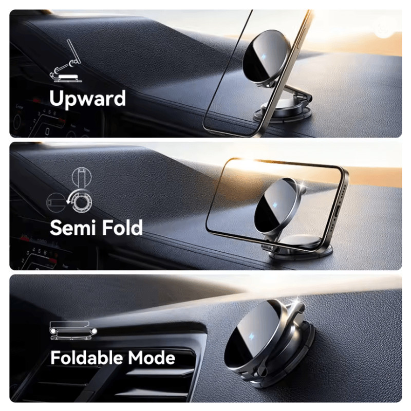 Joyroom Magnetic Car Phone Holder With 15W Wireless Fast Charger And 360 Degree Foldable Mount 3