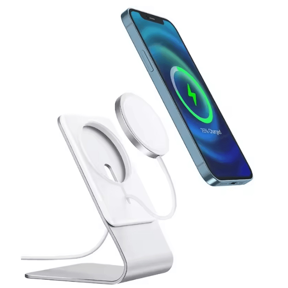 Aluminum Desktop Phone Stand Compatible With Magsafe Charger For IPhone 0