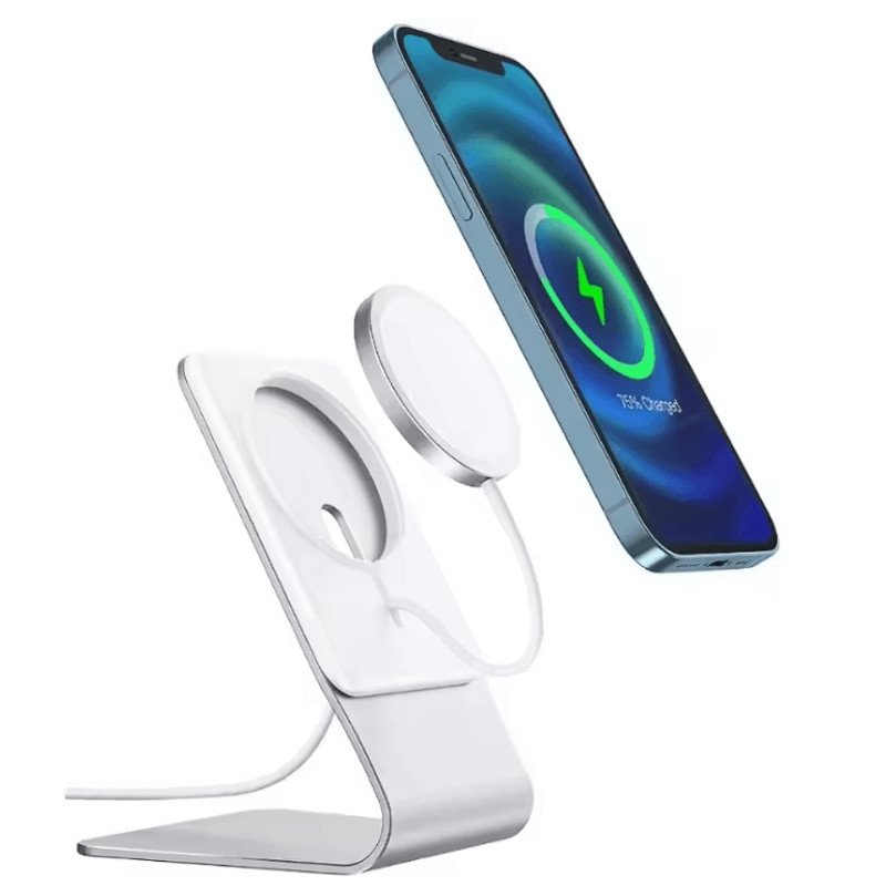 Aluminum Desktop Phone Stand Compatible With Magsafe Charger For IPhone 0