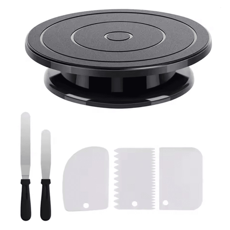 7 Piece Cake Decorating Tools Kit With Rotating Turntable And Spatulas 4