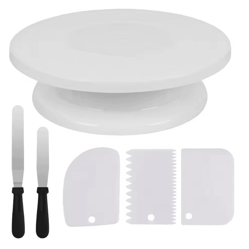 7 Piece Cake Decorating Tools Kit With Rotating Turntable And Spatulas 5