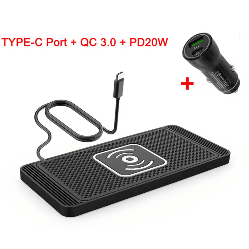 Car Wireless Charging Pad With Non Slip Silicone Design For Fast Charging 6