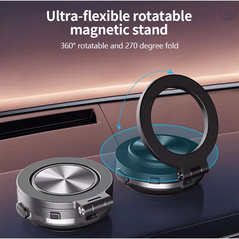 Magnetic Car Phone Holder With Strong Vacuum Suction And 360 Degree Rotation 0