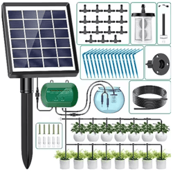 solar powered drip irrigation kit for potted plants and garden watering
