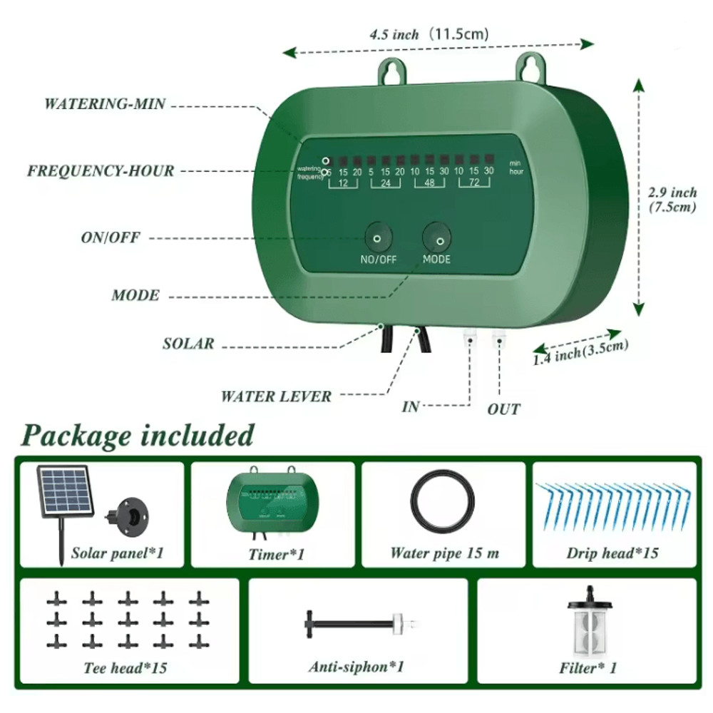 Solar Powered Drip Irrigation Kit For Potted Plants And Garden Watering 3