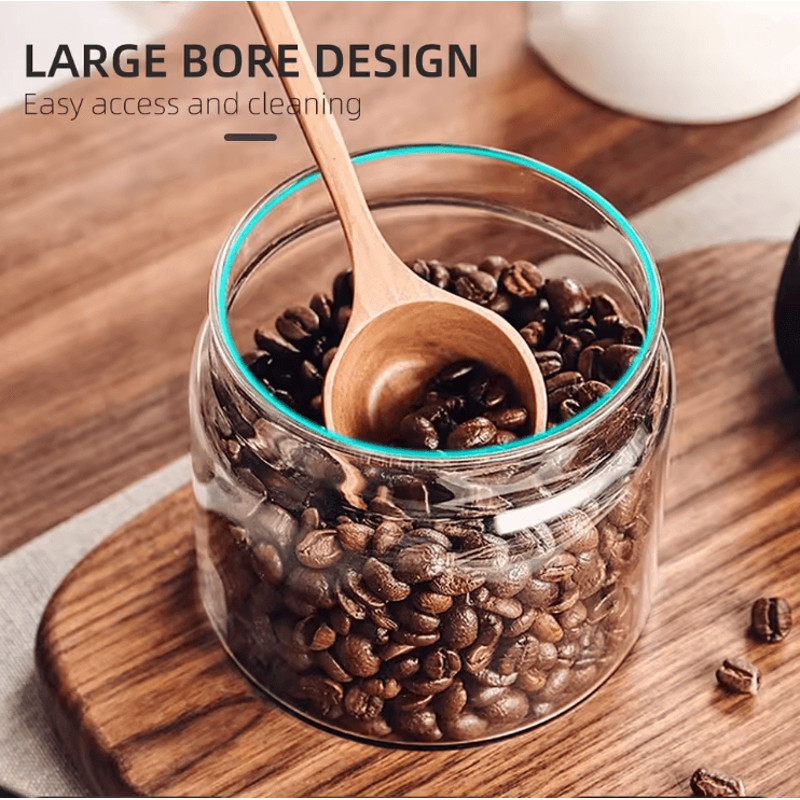 Vacuum Sealed Coffee Storage Jar With Airtight Glass Design 1