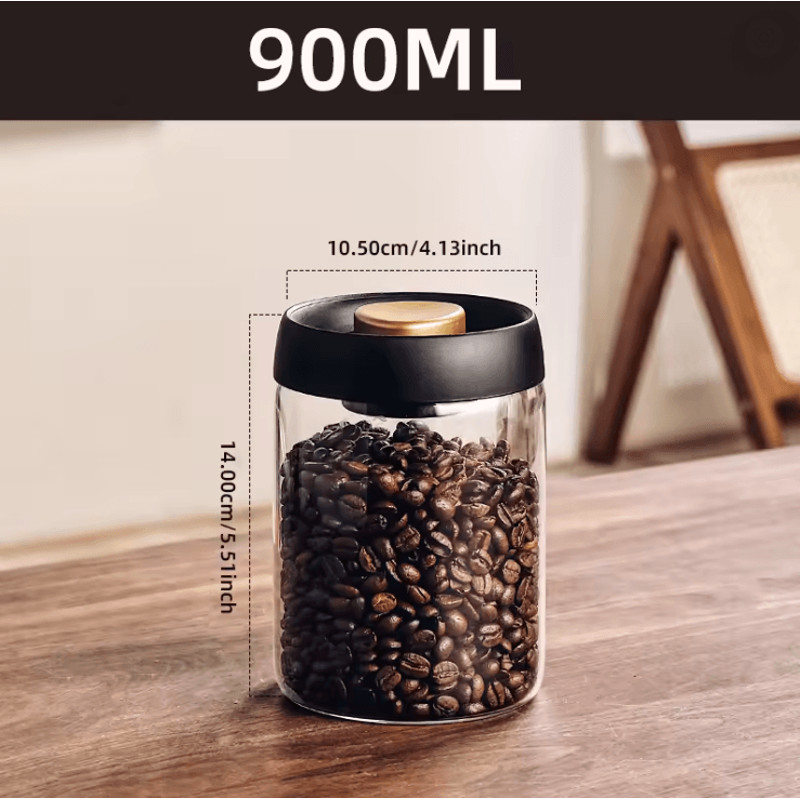 Vacuum Sealed Coffee Storage Jar With Airtight Glass Design 4