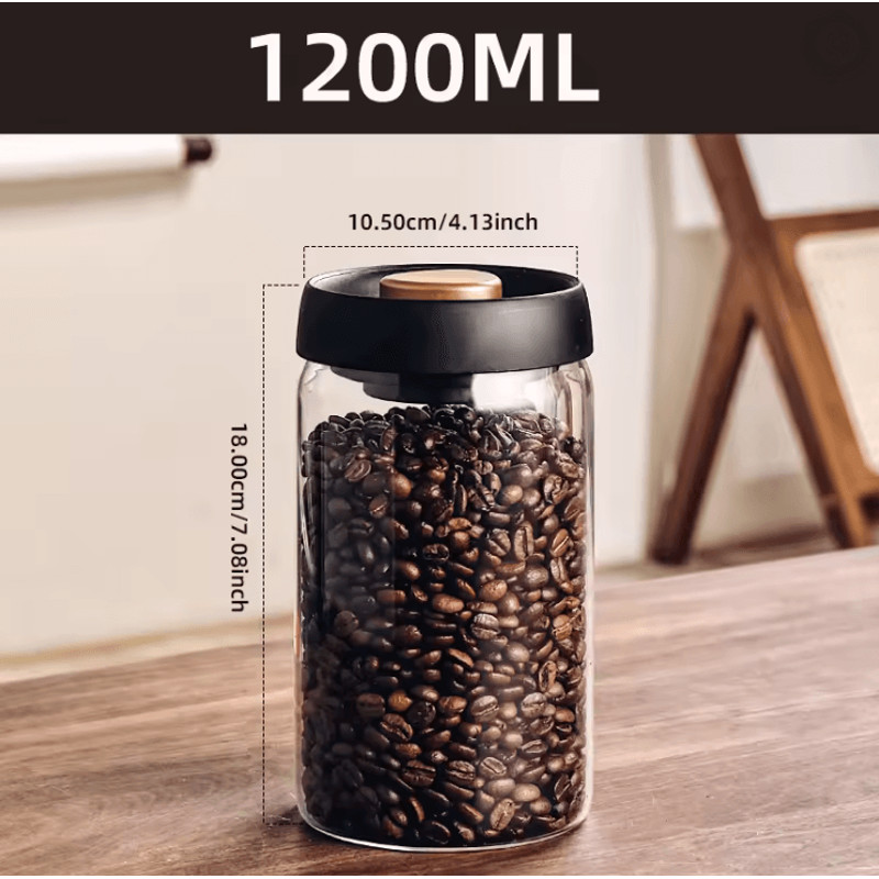 Vacuum Sealed Coffee Storage Jar With Airtight Glass Design 5
