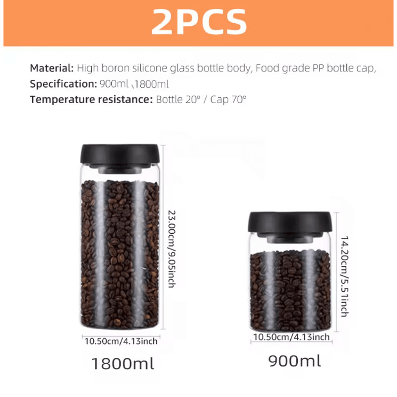 Vacuum Sealed Coffee Storage Jar With Airtight Glass Design 6
