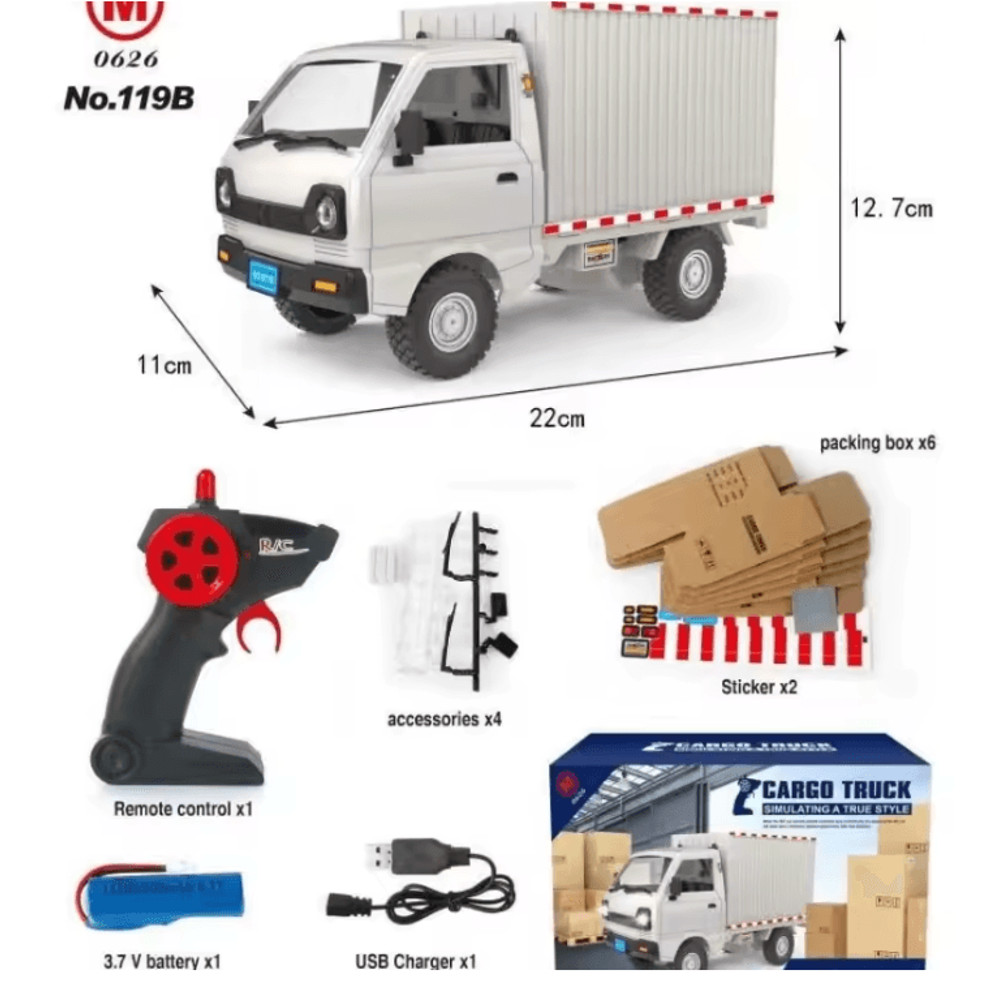 Wpl D12 Rc Drift Truck With Led Lights 116 Scale Remote Control Car 3