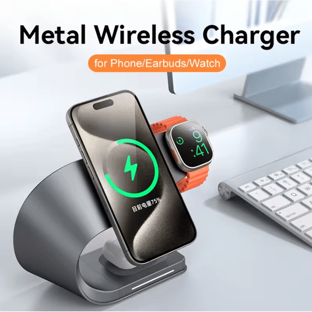 4 In 1 Wireless Charging Station With Magnetic Fast Charging Dock For IPhone Airpods And Apple Watc 0