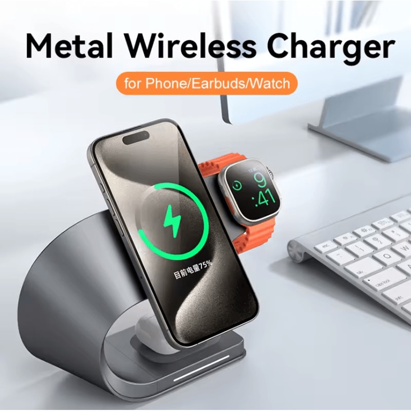 4 In 1 Wireless Charging Station With Magnetic Fast Charging Dock For IPhone Airpods And Apple Watc 0