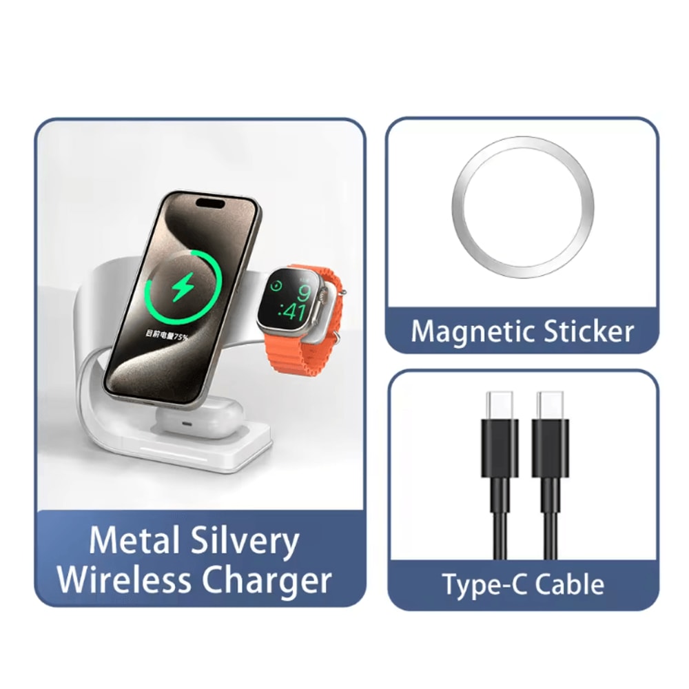 4 In 1 Wireless Charging Station With Magnetic Fast Charging Dock For IPhone Airpods And Apple Watc 3