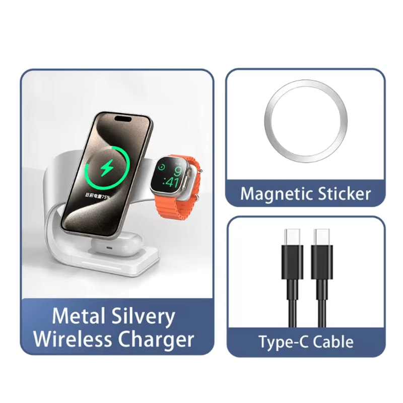 4 In 1 Wireless Charging Station With Magnetic Fast Charging Dock For IPhone Airpods And Apple Watc 3