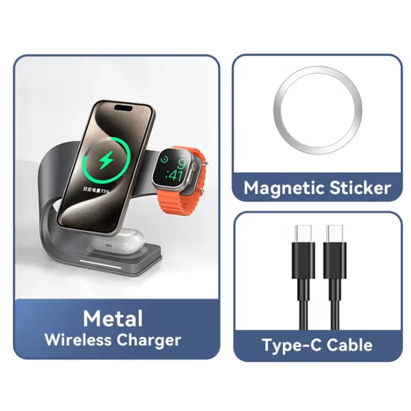 4 In 1 Wireless Charging Station With Magnetic Fast Charging Dock For IPhone Airpods And Apple Watc 4