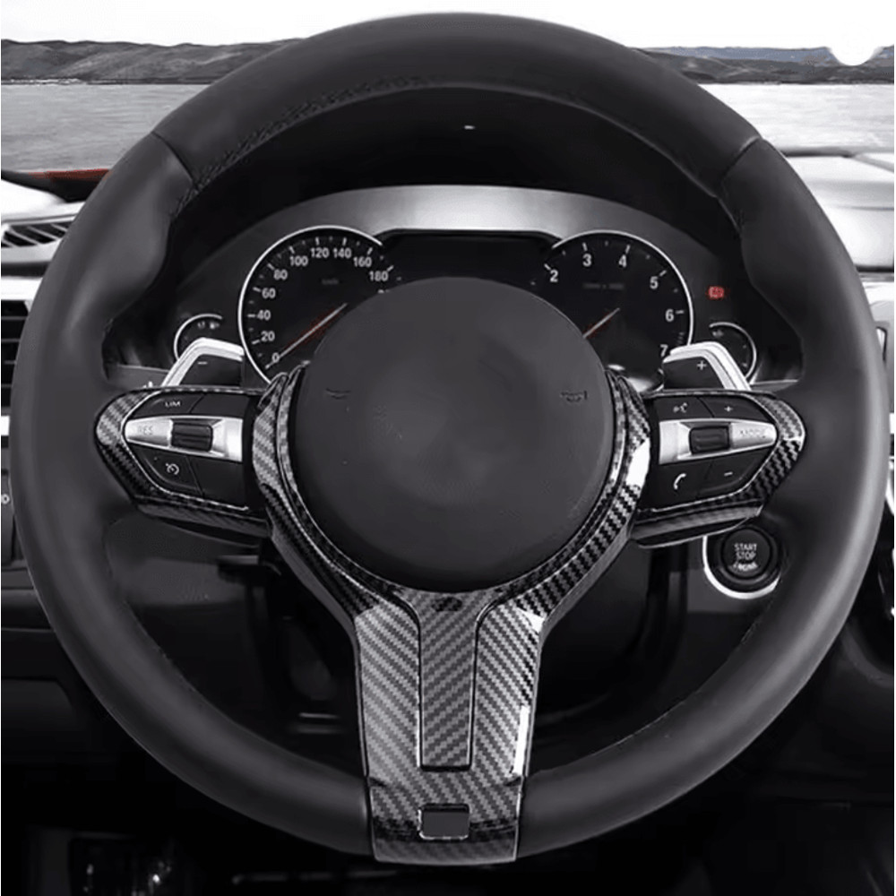 Carbon Texture Steering Wheel Cover Trim For BMW F Series Interior Upgrade 0