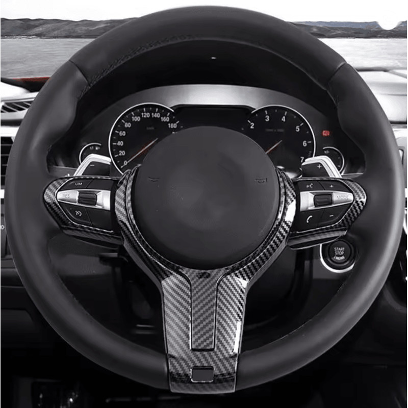 Carbon Texture Steering Wheel Cover Trim For BMW F Series Interior Upgrade 0