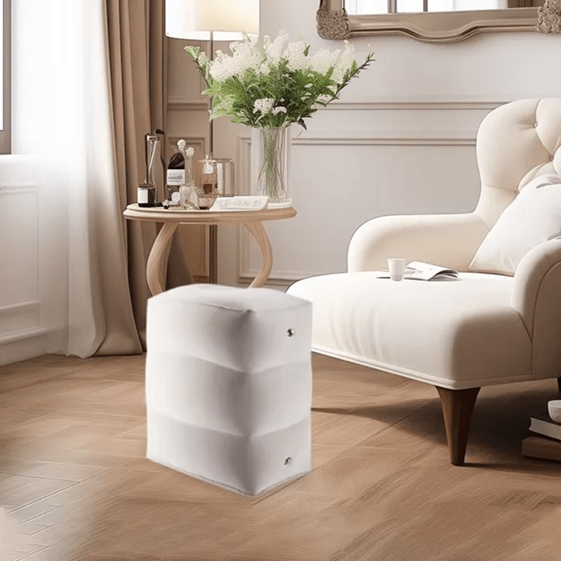 Portable Inflatable Travel Footstool With Adjustable Height And Storage Bag 0