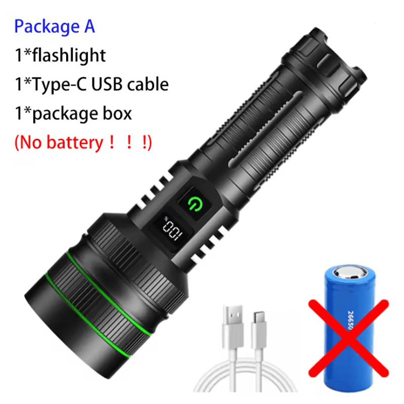 High Power LED Flashlight USB Rechargeable Tactical Torch 3