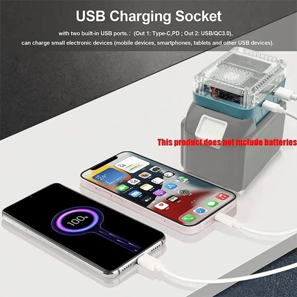 Digital Display Lithium Battery Adapter Converter With USB C Power Bank 0