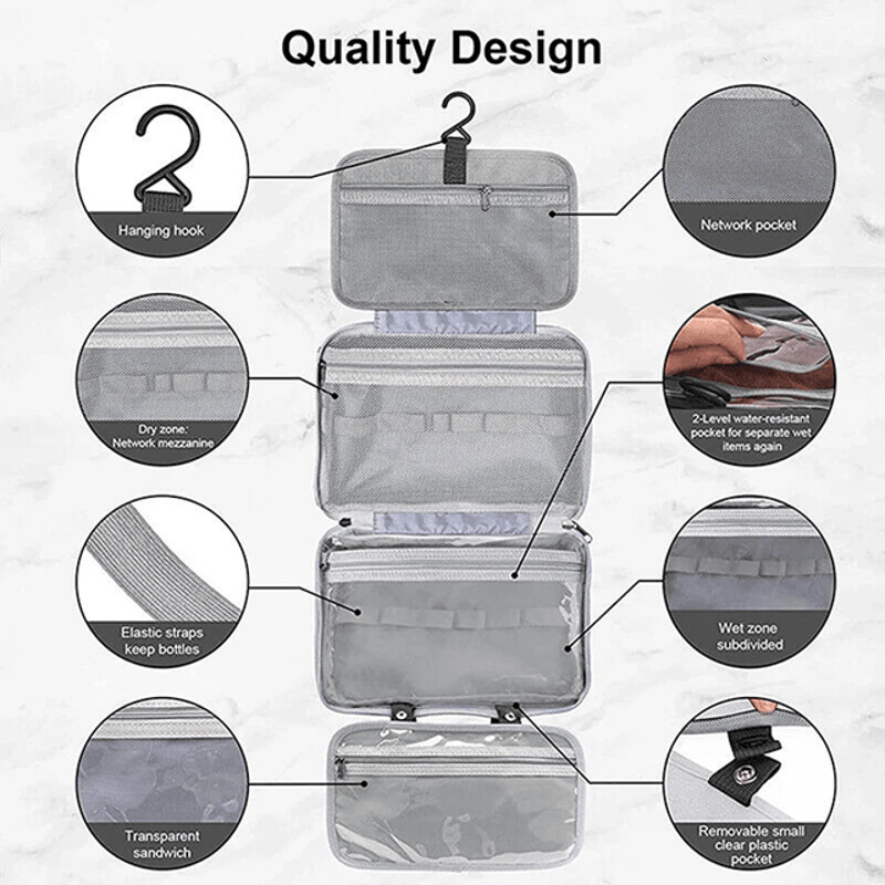 Waterproof Hanging Toiletry Bag Large Travel Organizer 2