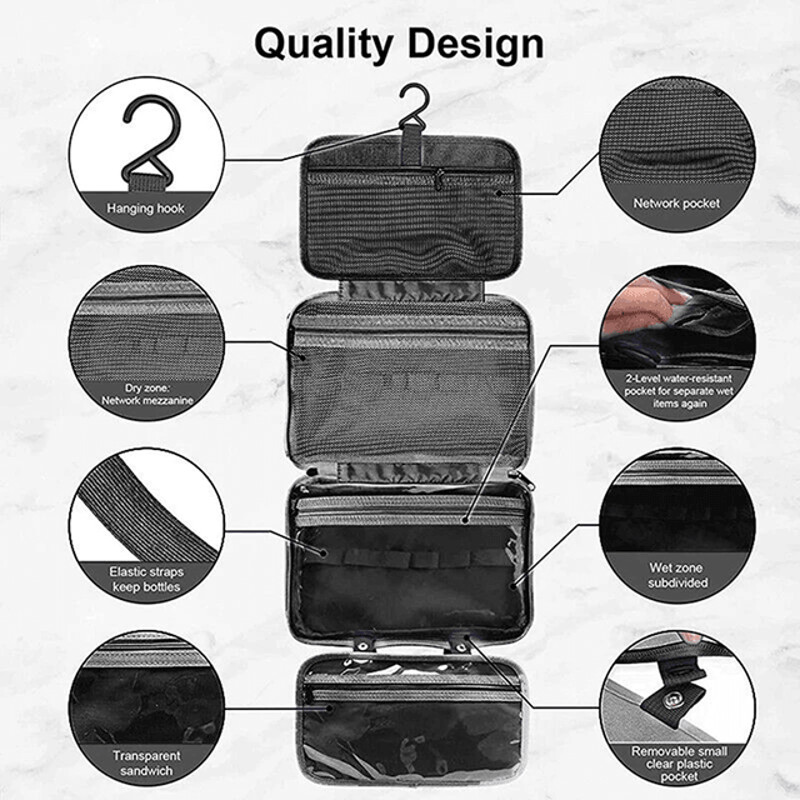Waterproof Hanging Toiletry Bag Large Travel Organizer 3