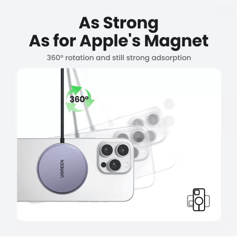 UGREEN Qi2 15W Magnetic Wireless Charger For IPhone 3