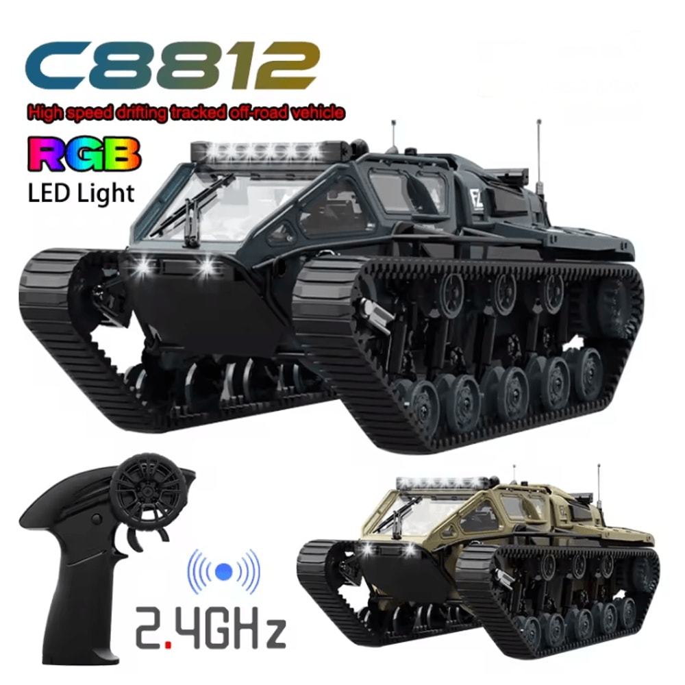 JJRC C8812 RC Tracked Tank With LED Lights Full Scale Model 0
