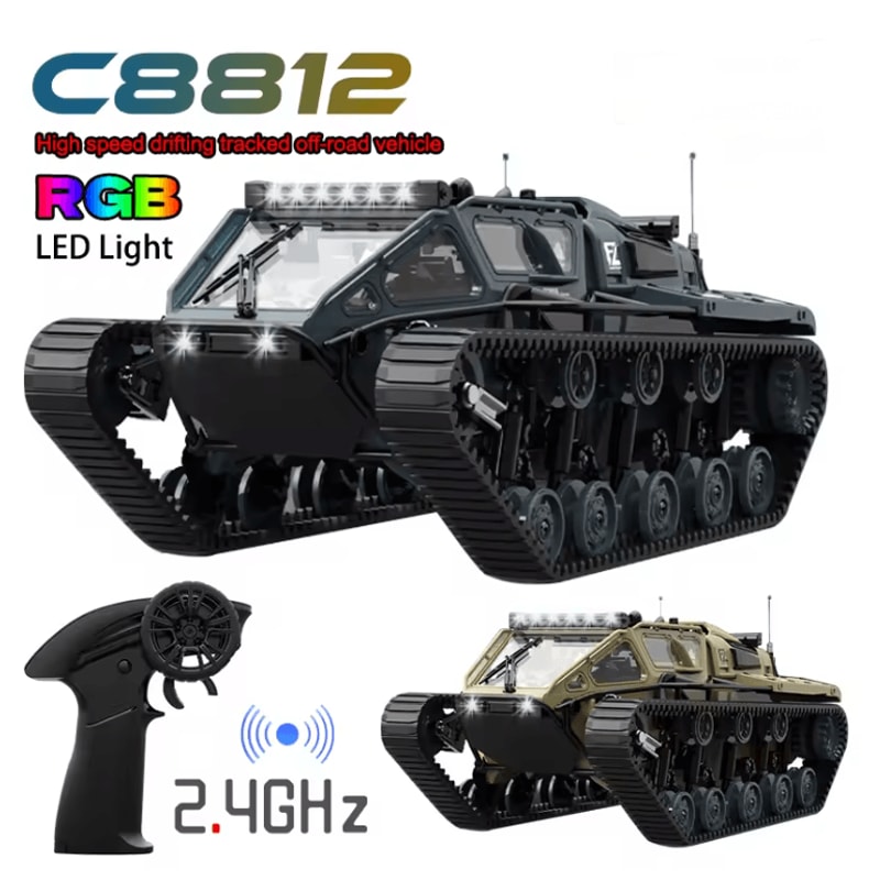 JJRC C8812 RC Tracked Tank With LED Lights Full Scale Model 0