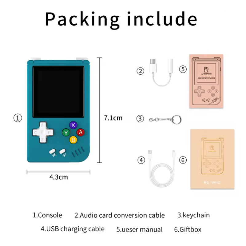 ANBERNIC RG Nano Mini Retro Handheld Game Console With Aluminum Alloy Body And IPS Screen 5