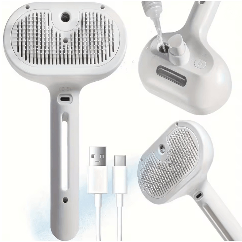 Pet Spray Grooming Comb With Hair Remover And Dematting Brush For Cats And Dogs 0
