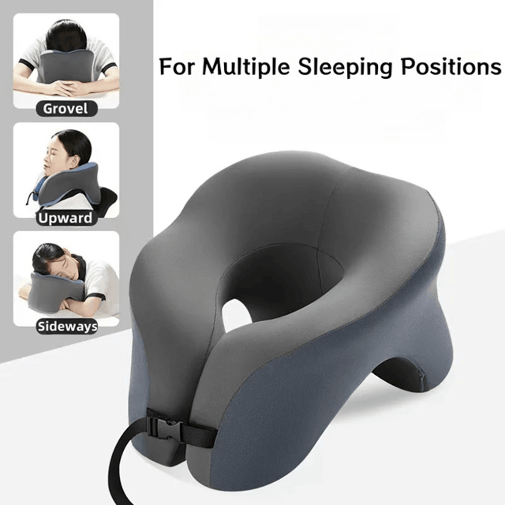 Portable Memory Foam Travel Pillow With Ergonomic U Shaped Neck Cushion 1