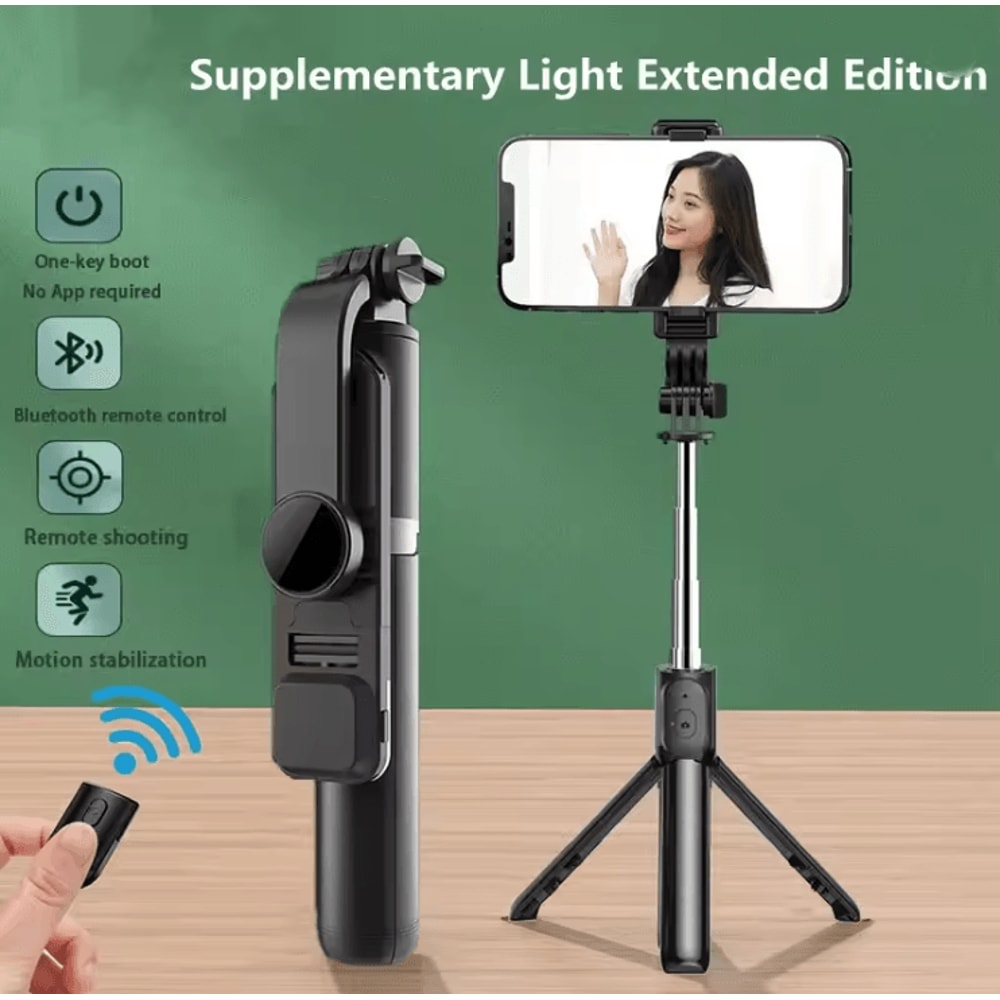 Bluetooth Selfie Stick Tripod With LED Fill Light And Wireless Remote 0