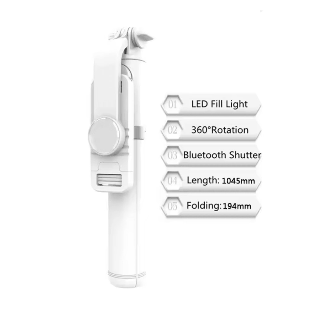 Bluetooth Selfie Stick Tripod With LED Fill Light And Wireless Remote 3