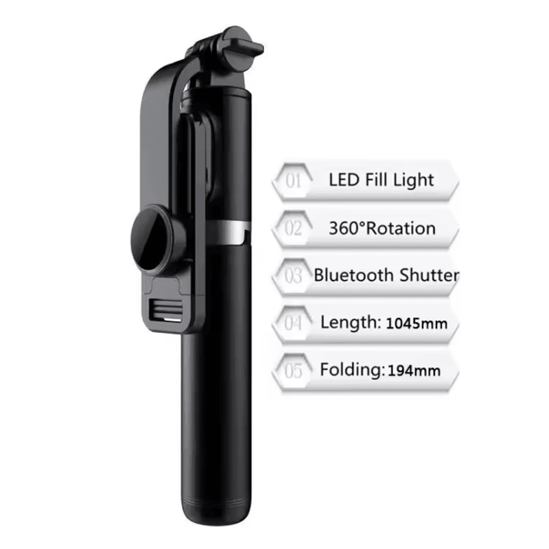 Bluetooth Selfie Stick Tripod With LED Fill Light And Wireless Remote 4