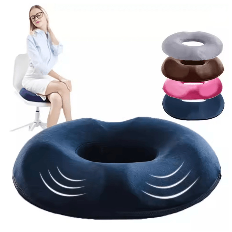 Orthopedic Donut Pillow Seat Cushion With Memory Foam For Tailbone And Hemorrhoid Relief 0