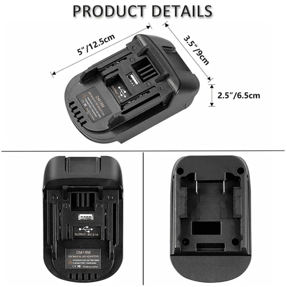 DM18M Battery Adapter Converter For Dewalt 20V To Makita 18V Tools 3