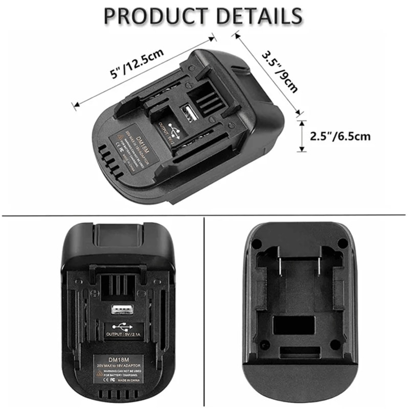 DM18M Battery Adapter Converter For Dewalt 20V To Makita 18V Tools 3