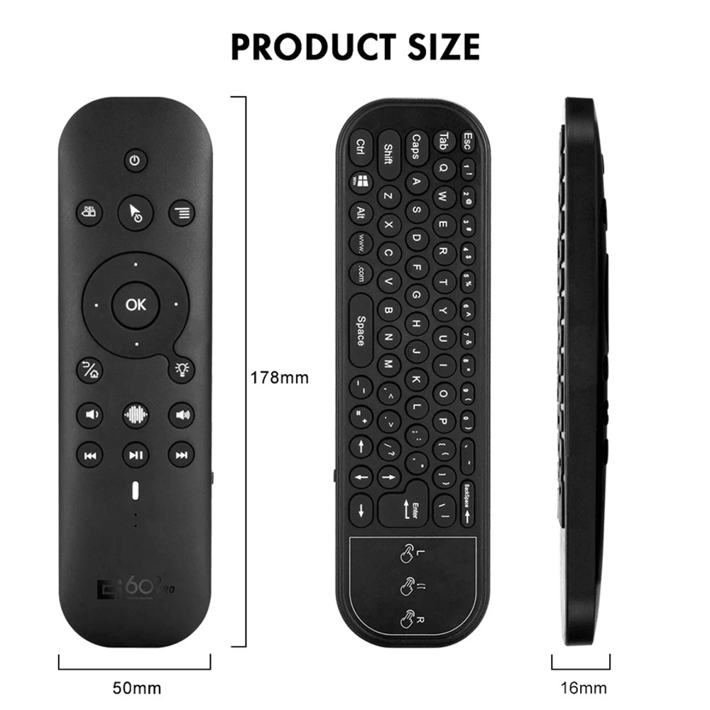 G60S Pro Wireless Voice Remote Control With Air Mouse And Backlit Keys 3