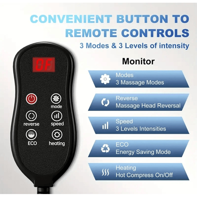 Extra Large Electric Foot And Calf Massager With Heat And Shiatsu Kneading Rollers 2