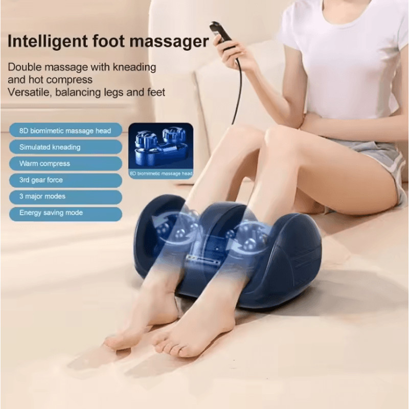 Extra Large Electric Foot And Calf Massager With Heat And Shiatsu Kneading Rollers 3